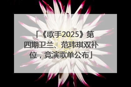 《歌手2025》第四期卫兰、范玮琪双补位，竞演歌单公布