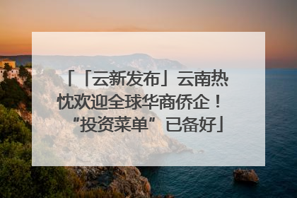 「云新发布」云南热忱欢迎全球华商侨企！“投资菜单”已备好