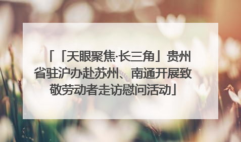 「天眼聚焦·长三角」贵州省驻沪办赴苏州、南通开展致敬劳动者走访慰问活动
