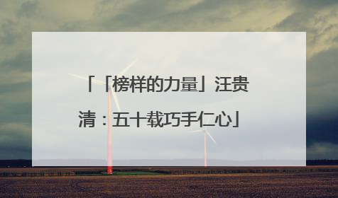 「榜样的力量」汪贵清：五十载巧手仁心