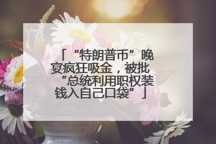 “特朗普币”晚宴疯狂吸金，被批“总统利用职权装钱入自己口袋”