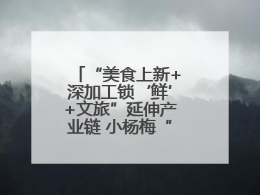 “美食上新+深加工锁‘鲜’+文旅”延伸产业链 小杨梅“撬动”大产业