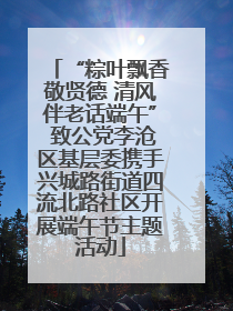 “粽叶飘香敬贤德 清风伴老话端午” 致公党李沧区基层委携手兴城路街道四流北路社区开展端午节主题活动