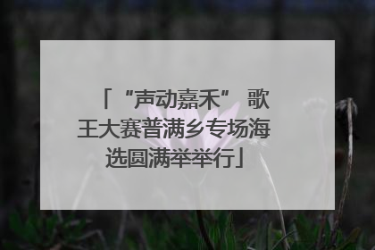 “声动嘉禾” 歌王大赛普满乡专场海选圆满举举行