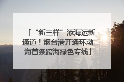 “新三样”添海运新通道！烟台港开通环渤海首条跨海绿色专线
