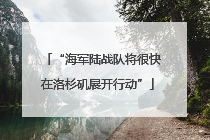“海军陆战队将很快在洛杉矶展开行动”