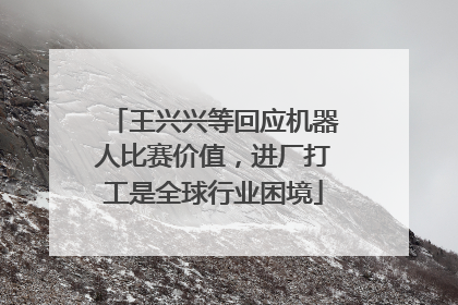 王兴兴等回应机器人比赛价值，进厂打工是全球行业困境