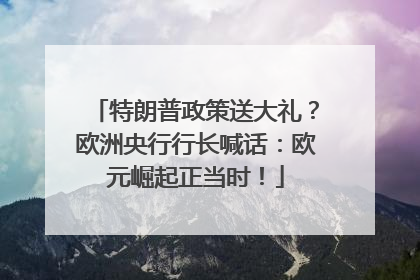 特朗普政策送大礼？欧洲央行行长喊话：欧元崛起正当时！