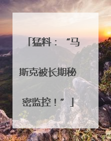 猛料：“马斯克被长期秘密监控！”