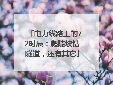 电力线路工的72时辰:爬陡坡钻隧道,还有其它