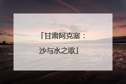 甘肃阿克塞：沙与水之歌