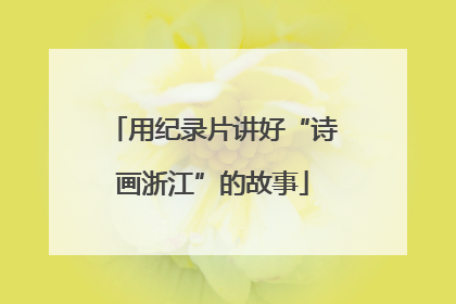 用纪录片讲好“诗画浙江”的故事