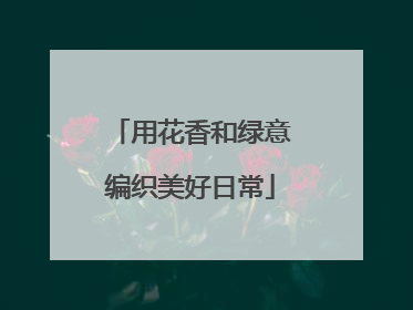 用花香和绿意编织美好日常