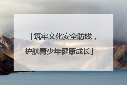 筑牢文化安全防线，护航青少年健康成长