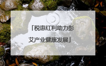 税惠红利助力彭艾产业健康发展