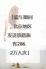 端午期间,北京地区发送铁路旅客286.2万人次