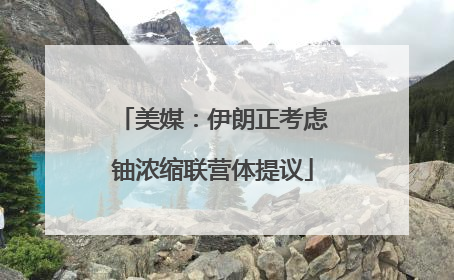 美媒：伊朗正考虑铀浓缩联营体提议