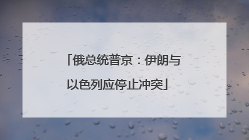 俄总统普京：伊朗与以色列应停止冲突