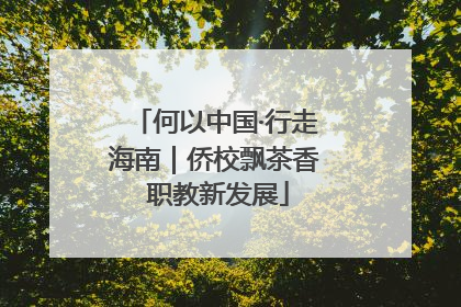 何以中国·行走海南｜侨校飘茶香 职教新发展