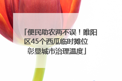 便民助农两不误！睢阳区45个西瓜临时摊位 彰显城市治理温度