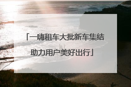一嗨租车大批新车集结 助力用户美好出行