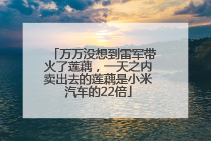 万万没想到雷军带火了莲藕，一天之内卖出去的莲藕是小米汽车的22倍