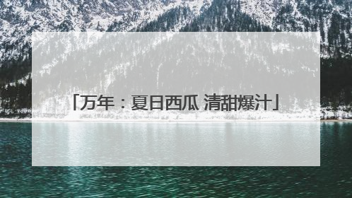 万年：夏日西瓜 清甜爆汁