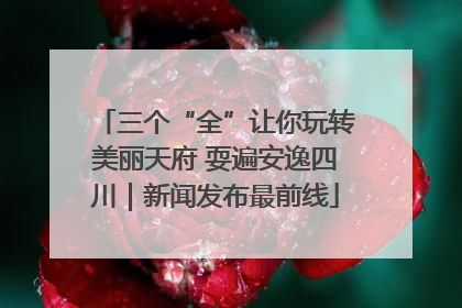 三个“全”让你玩转美丽天府 耍遍安逸四川｜新闻发布最前线