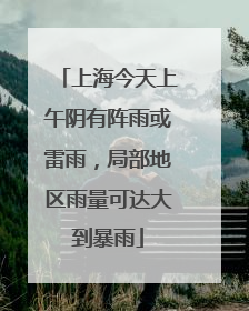 上海今天上午阴有阵雨或雷雨，局部地区雨量可达大到暴雨