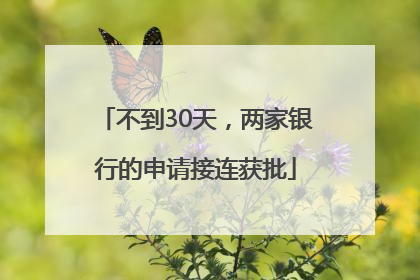 不到30天，两家银行的申请接连获批