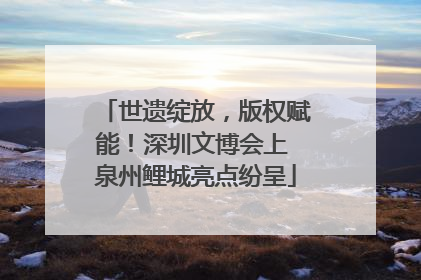 世遗绽放，版权赋能！深圳文博会上 泉州鲤城亮点纷呈