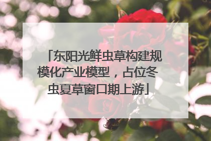 东阳光鲜虫草构建规模化产业模型，占位冬虫夏草窗口期上游