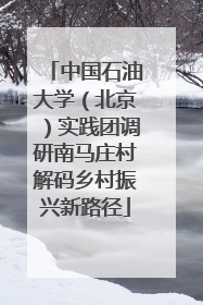 中国石油大学（北京）实践团调研南马庄村解码乡村振兴新路径