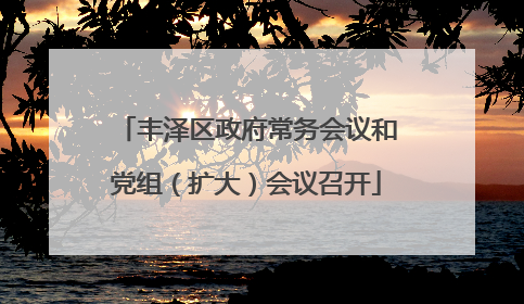 丰泽区政府常务会议和党组（扩大）会议召开