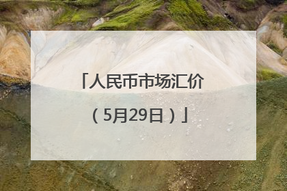 人民币市场汇价（5月29日）
