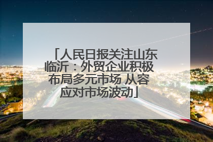 人民日报关注山东临沂：外贸企业积极布局多元市场 从容应对市场波动