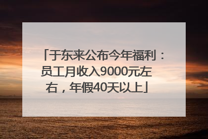 于东来公布今年福利：员工月收入9000元左右，年假40天以上