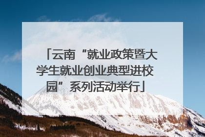 云南“就业政策暨大学生就业创业典型进校园”系列活动举行