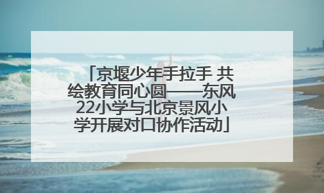 京堰少年手拉手 共绘教育同心圆——东风22小学与北京景风小学开展对口协作活动