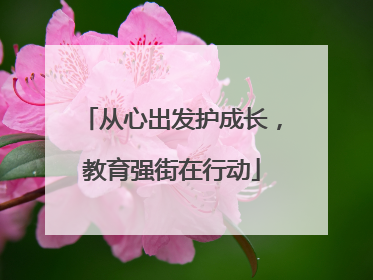 从心出发护成长，教育强街在行动