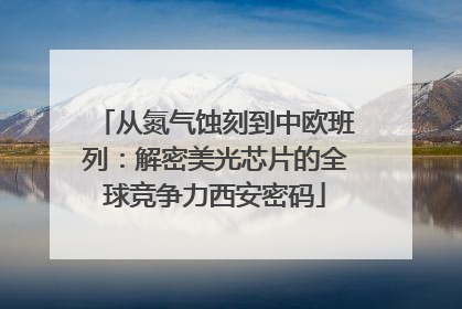 从氮气蚀刻到中欧班列：解密美光芯片的全球竞争力西安密码