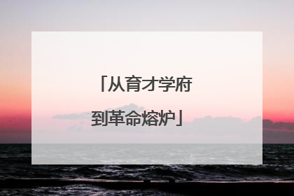 从育才学府到革命熔炉