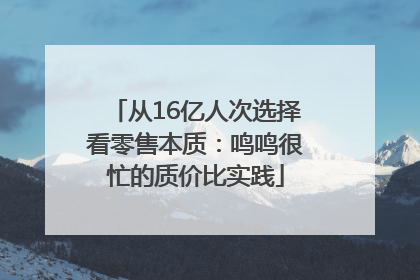 从16亿人次选择看零售本质：鸣鸣很忙的质价比实践