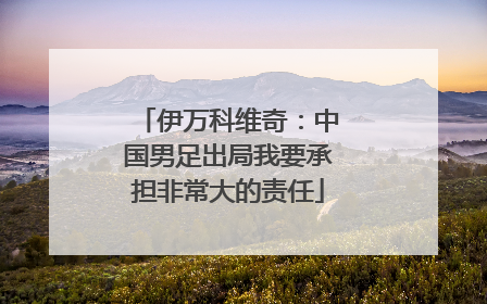 伊万科维奇：中国男足出局我要承担非常大的责任