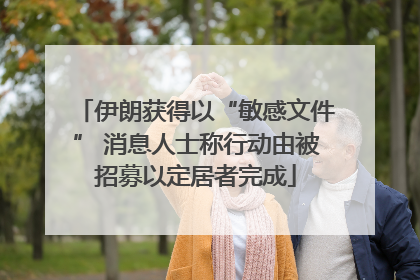 伊朗获得以“敏感文件” 消息人士称行动由被招募以定居者完成