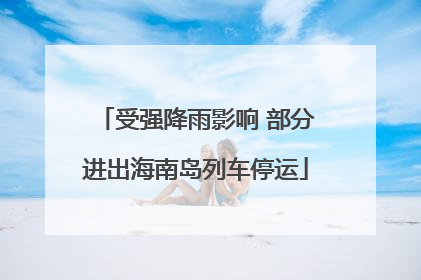 受强降雨影响 部分进出海南岛列车停运
