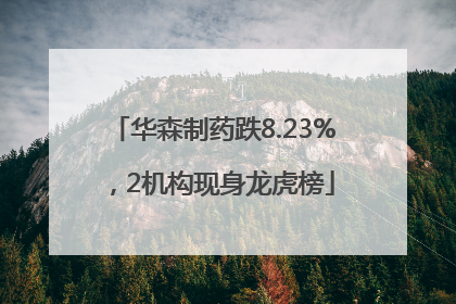 华森制药跌8.23%，2机构现身龙虎榜