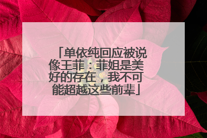 单依纯回应被说像王菲：菲姐是美好的存在，我不可能超越这些前辈