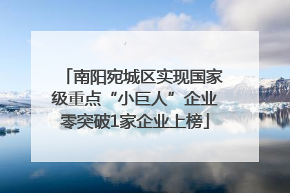 南阳宛城区实现国家级重点“小巨人”企业零突破1家企业上榜