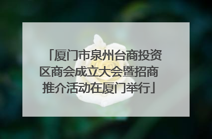 厦门市泉州台商投资区商会成立大会暨招商推介活动在厦门举行